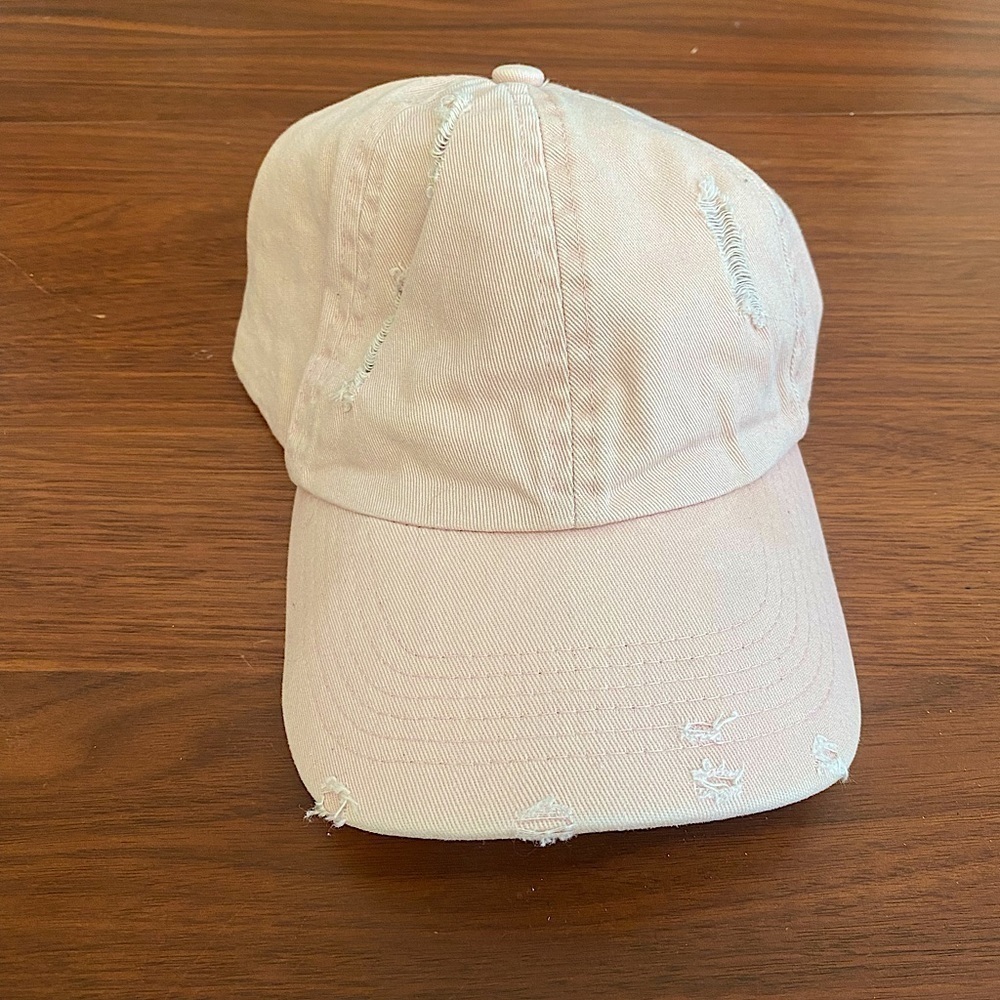 Ripped Style Light Pink Hat